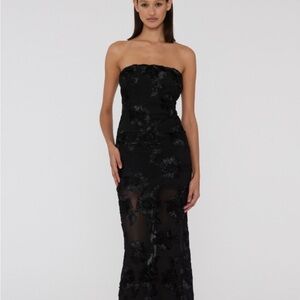 Rotate Birger Christensen 3d Mesh Maxi Tube Dress